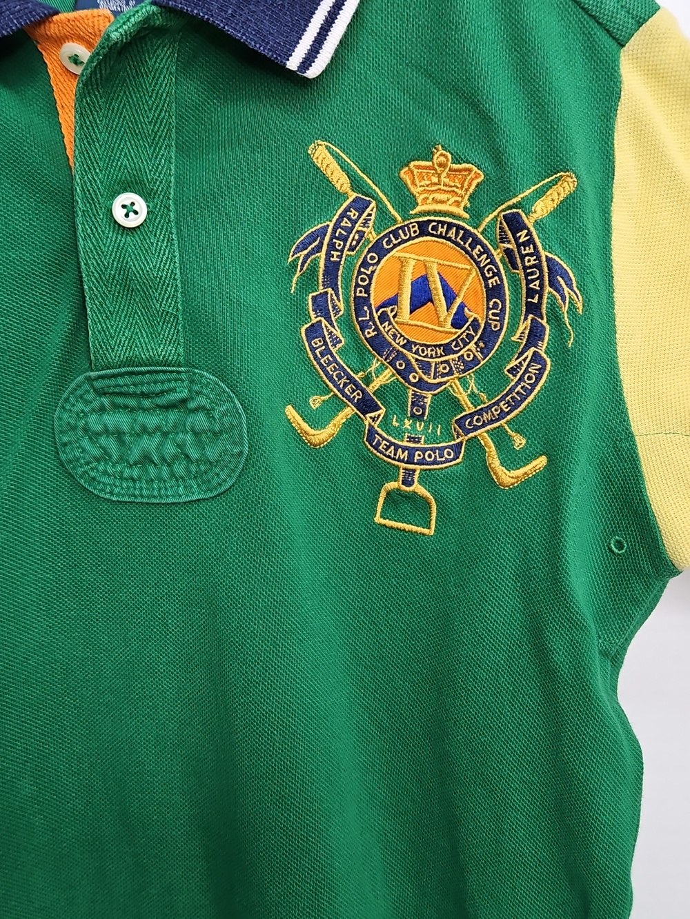 Polo Ralph Lauren Green Polo Colorblock Bleeker Crest Shirt Sz Small 8 - Picture 2 of 6
